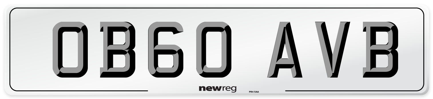 OB60 AVB Number Plate from New Reg